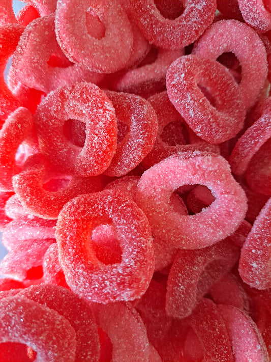 Anneaux sucrés goût fraise