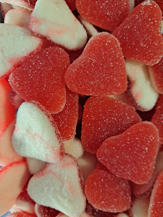 Coeur rouge et blanc sucré