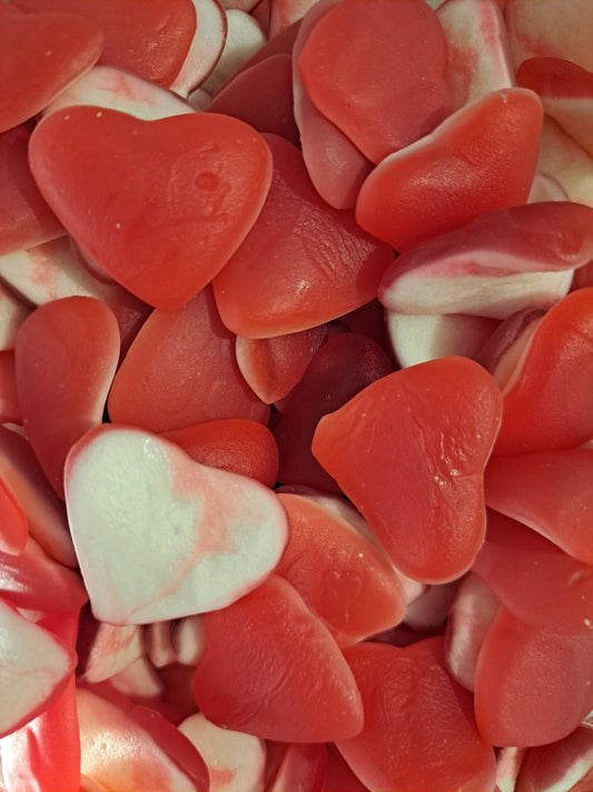 Coeur rouge et blanc lisses